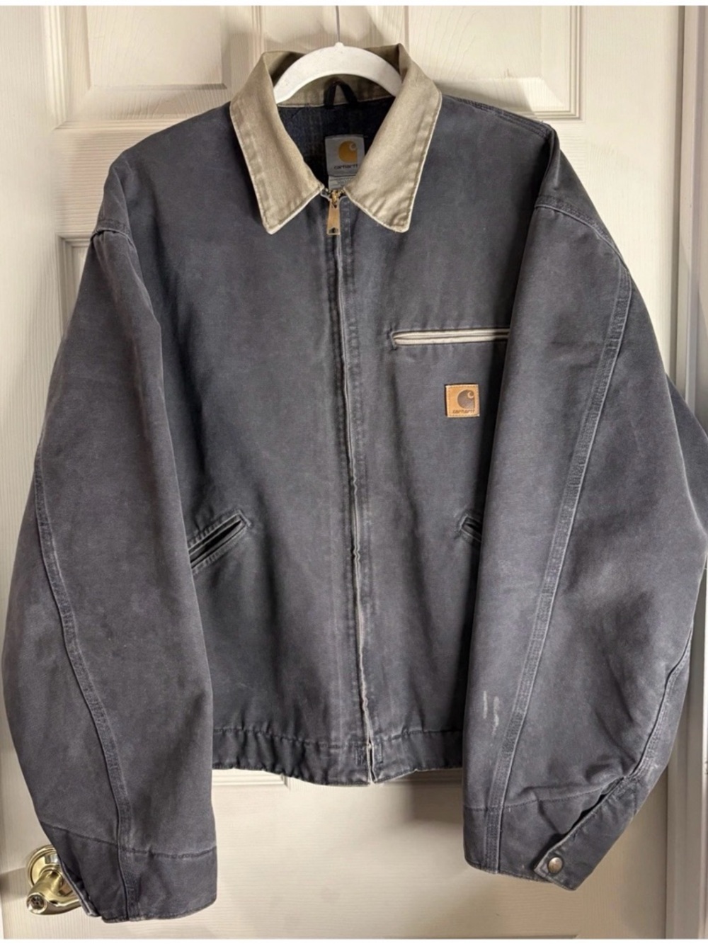 Vintage Carhartt Detroit Jacket Blanket Lined Mens 2XL J97 PTL Petrol Gray